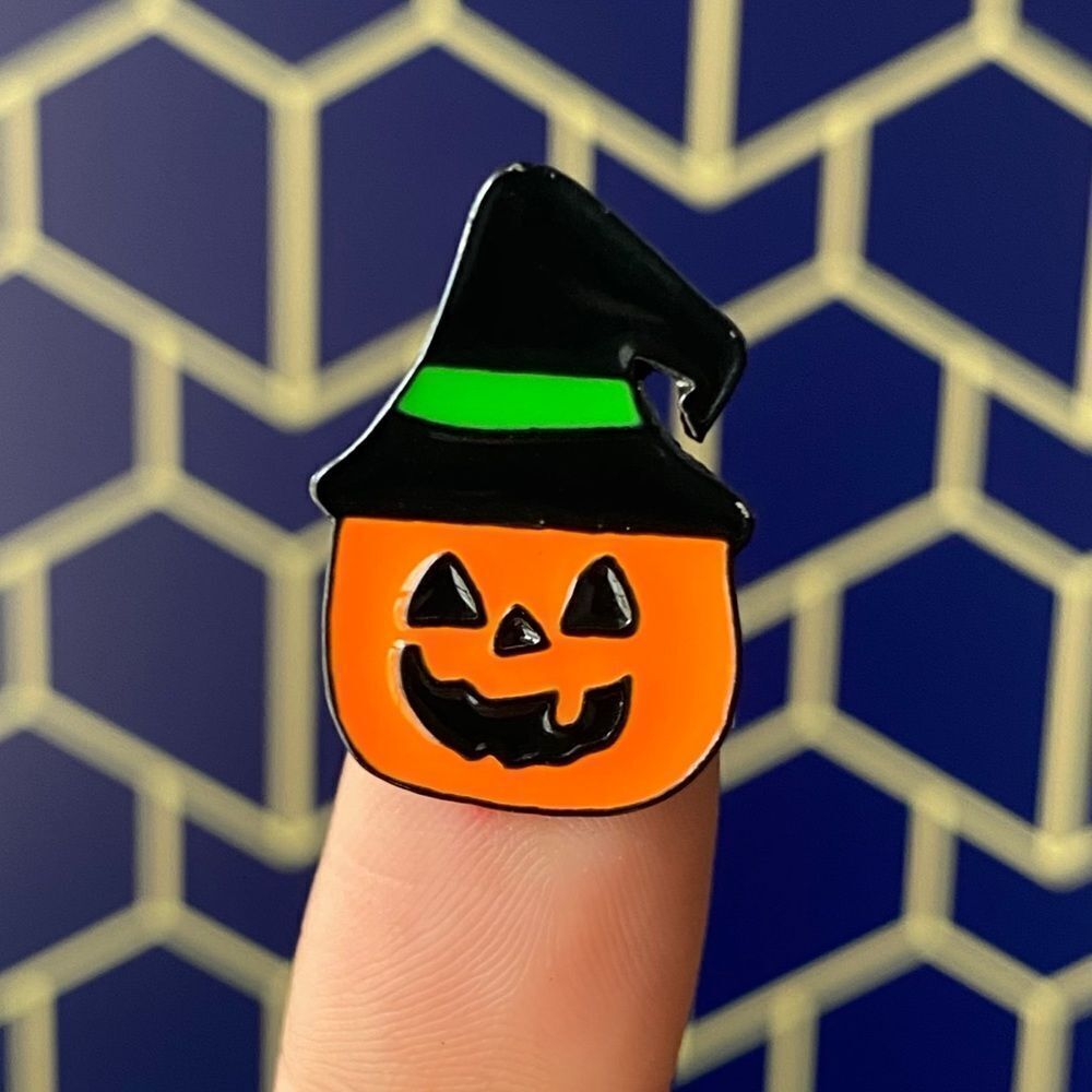 Witchy Jack O’ Lantern Enamel Pin/ Brooch Lapel